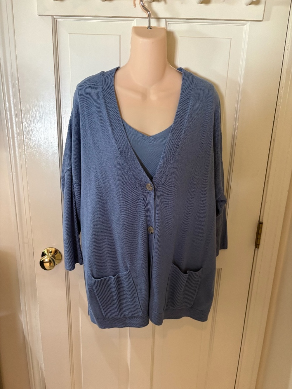 Jill Cardigan Sweater and Tank in Soft Blue XL